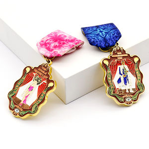 เหรียญเฟียสต้าเคลือบสีสันพร้อมริบบิ้นโลหะหล่อโลหะของที่ระลึกดีไซน์ตามสั่ง - Product Image 4