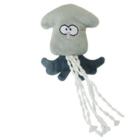 Jouet en peluche pour chat en forme de calmar avec herbe à chat et clochette pour la stimulation et le soulagement de l'ennui