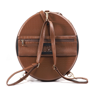 Chapeau Fedora en cuir PU marron personnalisé avec sac EVA, fermeture éclair, bretelles – Étui de voyage, couleur et taille personnalisables - Product Image 4