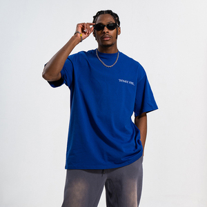 T-shirts pour hommes en coton 100% sur mesure en gros, taille plus, surdimensionnés, tricotés, sérigraphiés, respirants, teints en pièce - Product Image 1