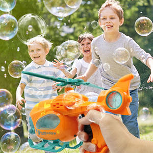 Juguetes Musicales de Helicóptero con Burbujas, Pistola de Burbujas con Hélice Giratoria para Niños, Juguetes de Burbujas para Exteriores con Solución para Burbujas - Product Image 2