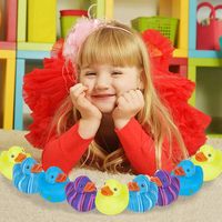 Lot de 12 canards en caoutchouc multicolores pour enfants, unisexes, mignons, jouets de bain et de piscine, fournitures amusantes pour carnaval, fête d'anniversaire