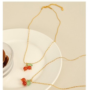 สร้อยคอเชอร์รี่สโตน ชุบทอง พร้อมจี้ห้อยคอ สำหรับเป็นของขวัญ - Product Image 6