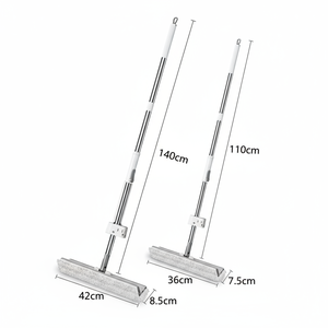 HOLAMOPA Serpillère à essorage mains libres avec système d'auto-nettoyage et tête profilée unique pour le nettoyage des murs, des plinthes et des interstices - Product Image 1