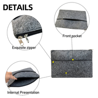 Housse d'ordinateur portable en feutre légère avec logo personnalisé 15 pouces pour usage professionnel au bureau