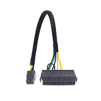 Cable de Alimentación para Placa Base DELL 3650 3040 7040, Adaptador de Malla de Cobre Trenzada de 15 cm, 24 Pines a 6 Pines, Cable de Extensión ATX Trenzado