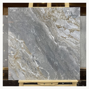 Carreaux de sol et de mur en céramique pour salle de bain, aspect marbre moderne, 60x60cm, gris poli, pour salle à manger - Product Image 1