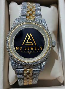Montre en acier inoxydable de qualité supérieure MS JEWELS avec diamants Moissanite, style Iced Out, pour homme, idéale pour les soirées, disponible à la vente. - Product Image 2