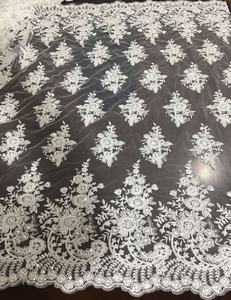 Tissu de dentelle de mariée en or luxueux avec perles, tissu de dentelle à sequins brodés à la machine pour robes de fête pour filles, accessoires de mariage - Product Image 6