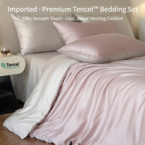 Parure de lit 4 pièces 100 % Lyocell tissé, toucher soie, rafraîchissante, housse de couette respirante, drap et taie d'oreiller pour la maison et l'hôtel - Product Image 4