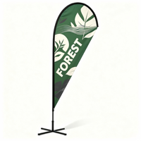 Drapeau plume d'extérieur couleur unie avec mât et piquet de sol pour la publicité des concessionnaires automobiles