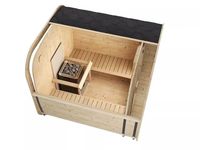 Sauna à vapeur sèche en bois massif personnalisable, 5 personnes, extérieur, électrique, carré, en cèdre rouge canadien et pruche, vente chaude