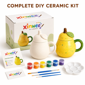 <span class=keywords><strong>Kit</strong></span> de Tazas de Cerámica para Pintar, Taza con Forma de Pera para Niños, Manualidades, Juego de Arte y Artesanía, Regalo Educativo para Fiestas - Product Image 1