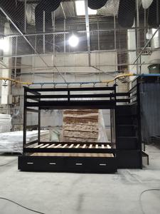 Traditional Twin Over Full Bunk Bed with Desk Drawers & <b>Ladder</b> Solid Wood <b>Frame</b> Guardrails for Kids & Teens for Bedroom Use - Product Image 2