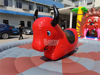 Prix usine jeux de sport videur parc d'attractions 5 mètres matelas pneumatique mécanique taureau avec machine rotative taureau gonflable