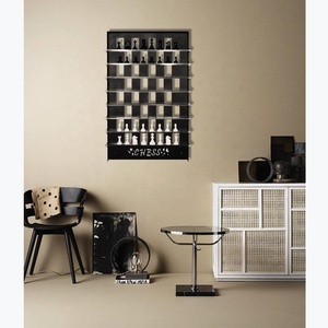 Scacchiera Verticale in Metallo da Parete Decorazione per Ufficio Casa Sala Giochi Scacchiera in Metallo Decorazione Murale - Product Image 1