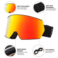 Lunettes de ski personnalisées en gros, protection UV400, lunettes de sport pour le ski, lunettes de soleil photochromiques anti-buée, lunettes de snowboard