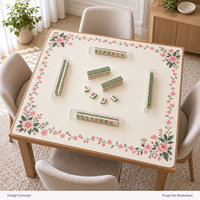 Tapis de mahjong robuste en caoutchouc Yugaland, imperméable, insonorisant, antidérapant, résistant à la saleté, 800*800mm, 3mm, pour café