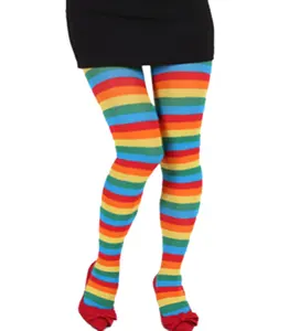 Stocking Christmas Striped Holiday Halloween Pantyhose Cmax Party Accessories Leggings Tights Rainbow Women Polyester 4 Season