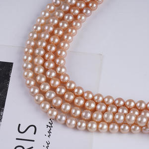 Collar de Perlas de Agua Dulce Naturales Rosadas de 8-8.5mm, Perlas Blancas de Luz Intensa, Semiterminadas, para Joyería DIY - Product Image 5