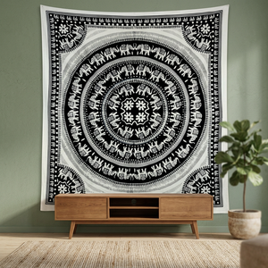 ผ้าทอแขวนผนังลายแมนดาลาแบบอินเดียผ้าคลุมเตียงสำหรับหอพัก - Product Image 4