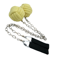 Ensemble de Poi de feu Extra Large Monkey Fist, Brûleurs en Kevlar avec Corde en Aramide et Chaîne Torsadée pour la Danse et la Performance