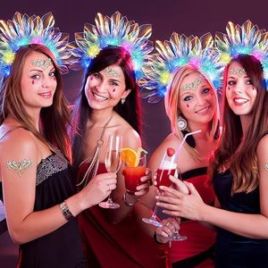 Fascia per Capelli in Plastica Riutilizzabile con LED Lampeggianti e Laser Colorati per <span class=keywords><strong>Accessori</strong></span> da Festa ed Eventi di Carnevale e Danza - Product Image 4