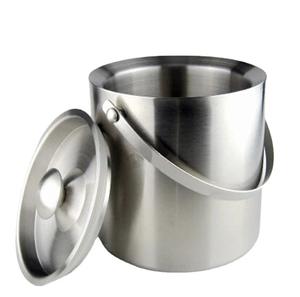 Secchiello per il ghiaccio in acciaio inox da 2/3 litri con coperchio a doppia parete isolato in acciaio inox secchiello per il ghiaccio mantiene il ghiaccio congelato più a lungo - Product Image 1