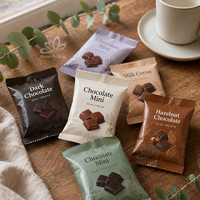Sachet d'emballage personnalisé en plastique imprimé avec fermeture arrière pour barres chocolatées, collations, biscuits et bonbons