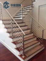 Rampe en métal Zhongchen, garde-corps d'escalier en acier inoxydable, garde-corps de véranda, conception de sécurité pour la décoration résidentielle en Amérique du Nord