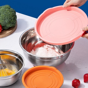 Ciotola per insalata con coperchio in silicone, ciotola da cucina in acciaio inossidabile ispessito - Product Image 2