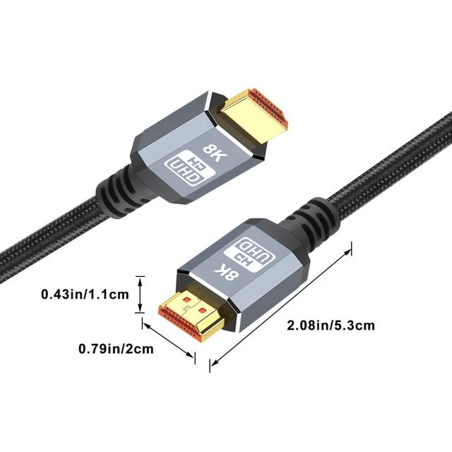 8K Ultra High Speed HDM1 Cable up to 48 Gbps Transfer Rates, 240hz 48-Bit Deep Color