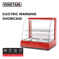 Vitrine chauffante électrique commerciale 660 mm 1,2 kW en acier inoxydable pour café et buffet