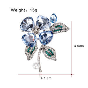 Broches de Cristal con Flores, Modernos y Elegantes, Botones de Diamantes de Imitación, Aleación Chapada en Oro, Personalizados, Unisex, Regalo de Boda, Compromiso, Uso Diario - Product Image 5