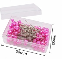 Fbshicung 1200 épingles à coudre en acier, têtes à billes nacrées, longueur 1,6 pouce, pour couture à la main, quilting, couturière, bijoux, DIY