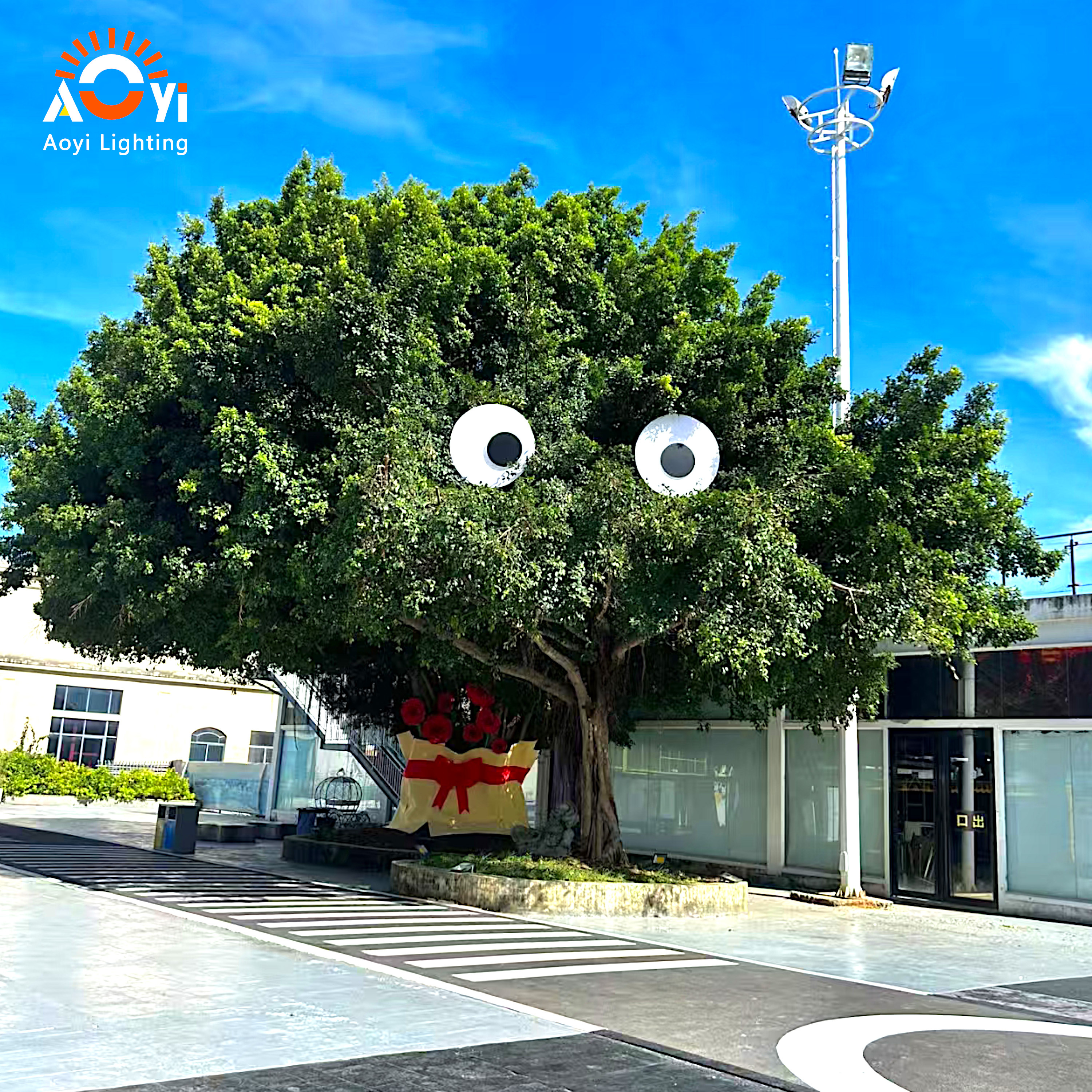 Custom Large Outdoor Tree Wash Light Durable Eye Shape LED Spotlight for Park Square Hotel Resort