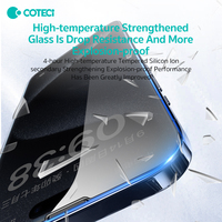 Protection d'écran en verre trempé Coteci, anti-rayures, incassable, installation facile, pour iPhone 16 Plus Pro Max
