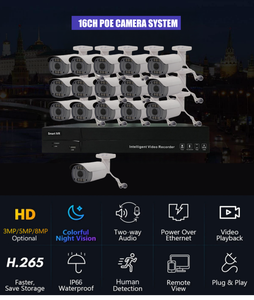 Xonz CCTV 16CH por NVR Bộ dụng cụ, nhúng Linux 4k hệ thống siêu HD 8MP con người xe phát hiện H265 ngoài trời <span class=keywords><strong>Bullet</strong></span> Máy ảnh CCTV Bộ dụng cụ - Product Image 2