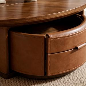Juego de Mesa de Centro de Madera Sólida Moderna de Alta Gama, Extensible, con Estructura de Acero y Almacenamiento, para Hogar, Oficina, Dormitorio, Sala de Estar - Product Image 3