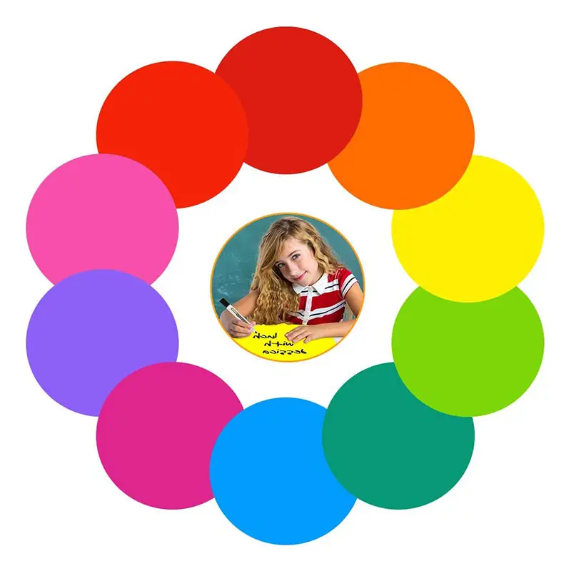 Colorful Dry Erase Circles Removable Vinyl Sticker Spots Wall Decals Dry Erase Dot Stickers for Students Desk