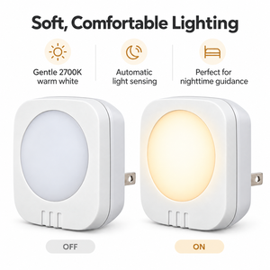 Veilleuse avec capteur de lumière du crépuscule à l'aube, à brancher sur le mur, pour salle de bain, couloir, escalier, cuisine, chambre, garage, lampe de nuit LED pour enfants - Product Image 4