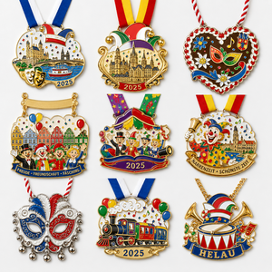 Médaille personnalisée en alliage de zinc avec émail souple et ruban pour défilé de carnaval, événement festif, équipe, coureur, athlète, <span class=keywords><strong>prix</strong></span> d'entreprise - Product Image 1