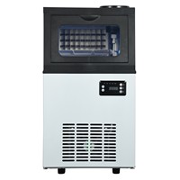 Machine à glaçons électriques commerciale, production quotidienne de 30 kg, en acier inoxydable, commande par écran tactile, refroidissement automatique par air, 36 glaçons/cycle