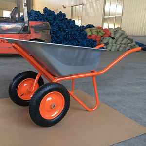 <span class=keywords><strong>Brouette</strong></span> de jardin à double <span class=keywords><strong>roue</strong></span> galvanisée avec deux roues en mousse PU <span class=keywords><strong>pleine</strong></span> pour la Russie et la Pologne - Product Image 2