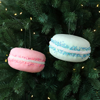 Nouveaux ornements de Noël en forme de macaron pour la décoration de la chambre des enfants, décorations de Noël en forme de macaron à suspendre à l'arbre de Noël