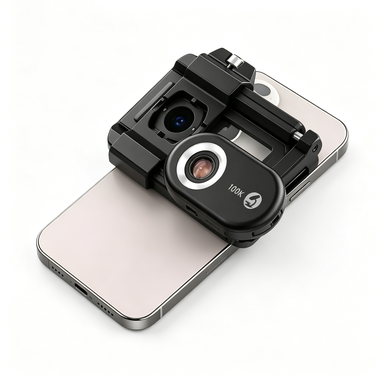 PhoneMicro 5 100X Microscope Macro Lens with LED and UV Light Compatible with Smartphones/Tablets