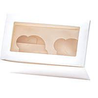 Boîte à biscuits en carton ivoire de haute qualité avec fenêtre transparente en PET, boîte à cupcakes de qualité alimentaire, boîte à pâtisserie personnalisée