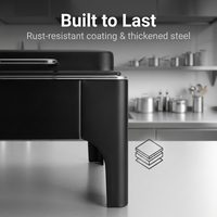 Marmite de cuisson électrique en acier inoxydable noir avec couvercle en acier inoxydable, design européen, pour soupes et bouillons, idéale pour hôtels, mariages, banquets et traiteurs