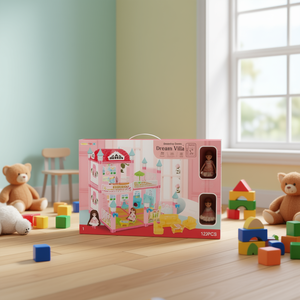 Casa delle bambole Dream Villa, set da gioco da 122 pezzi per ragazze dai 5 ai 7 anni, modello in plastica con mobili e bambole - Product Image 2