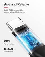 Cable USB a Tipo C de Carga Rápida 18W 3A, Cable de Datos para Teléfono Móvil con Trenzado de Nailon Personalizado de Fábrica, 1m 2m 3m, Cable USB C Tipo C